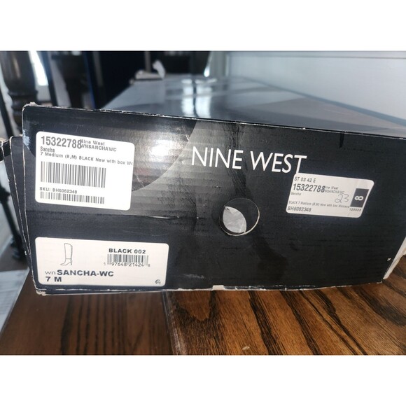 Nine West Wide Calf Black Tall Boots Knee High 100% Sued Size 7 NEW - Picture 9 of 9